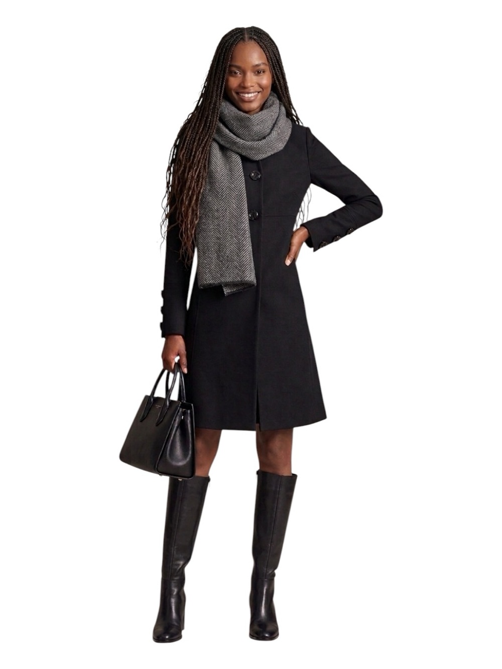 Milly of New York Women's Black and Grey Coat